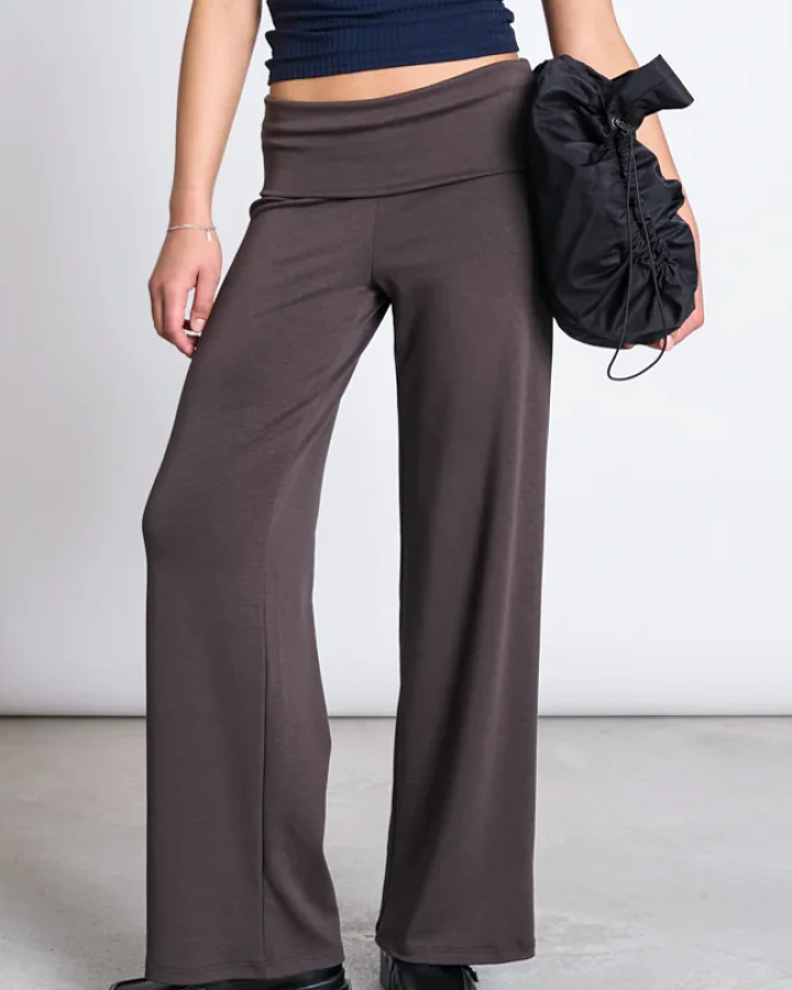 JAN 'N JUNE Damen vegan Leggings Foldover Naro Mud