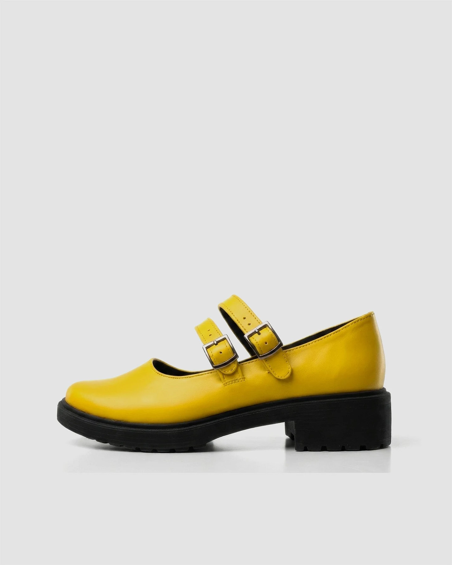 BOHEMA Damen vegan Ballerinas Mary Jane Twin Gelb – Ansicht 2