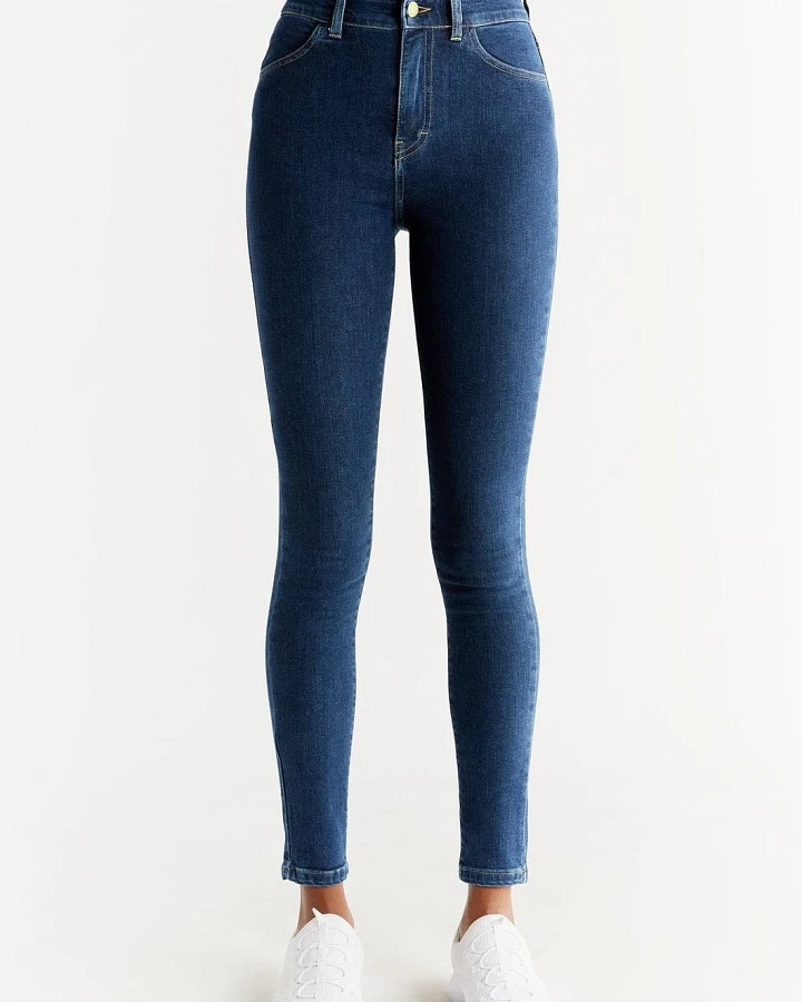 Evermind Damen vegan Jeans Skinny Fit Lapis Blau