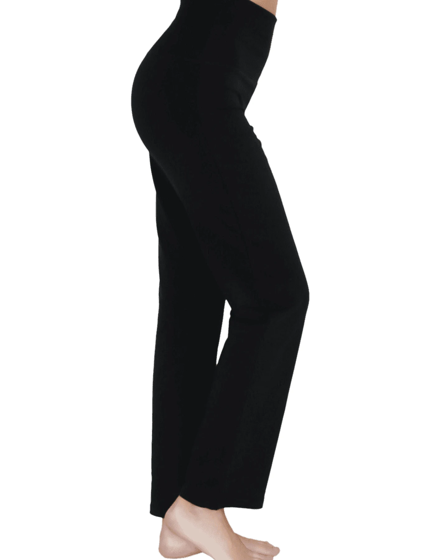 Leela Cotton Damen vegan Yogahose Straight Leg Schwarz – Ansicht 2