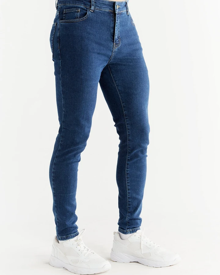 Evermind Herren vegan Jeans Skinny Fit Lapis Blau