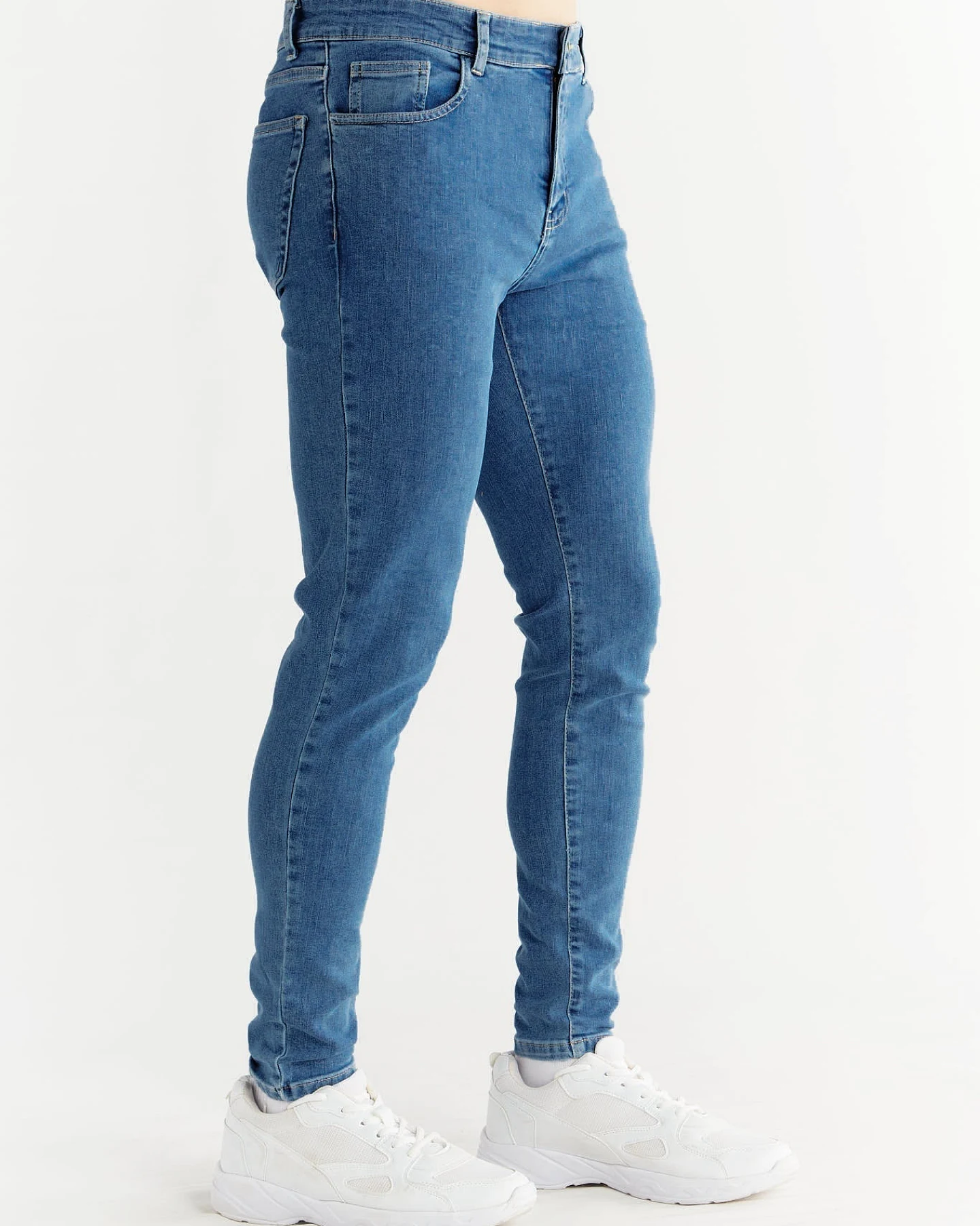 Evermind Herren vegan Jeans Skinny Fit Saphirblau – Ansicht 2