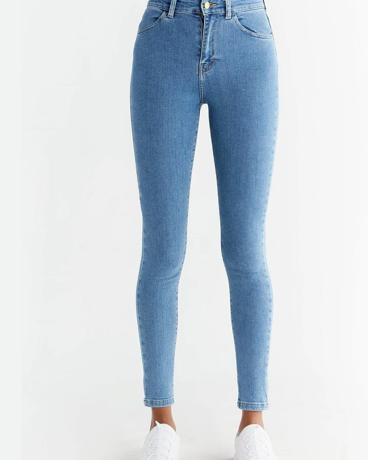 Evermind Damen vegan Jeans Skinny Fit Day Himmelblau