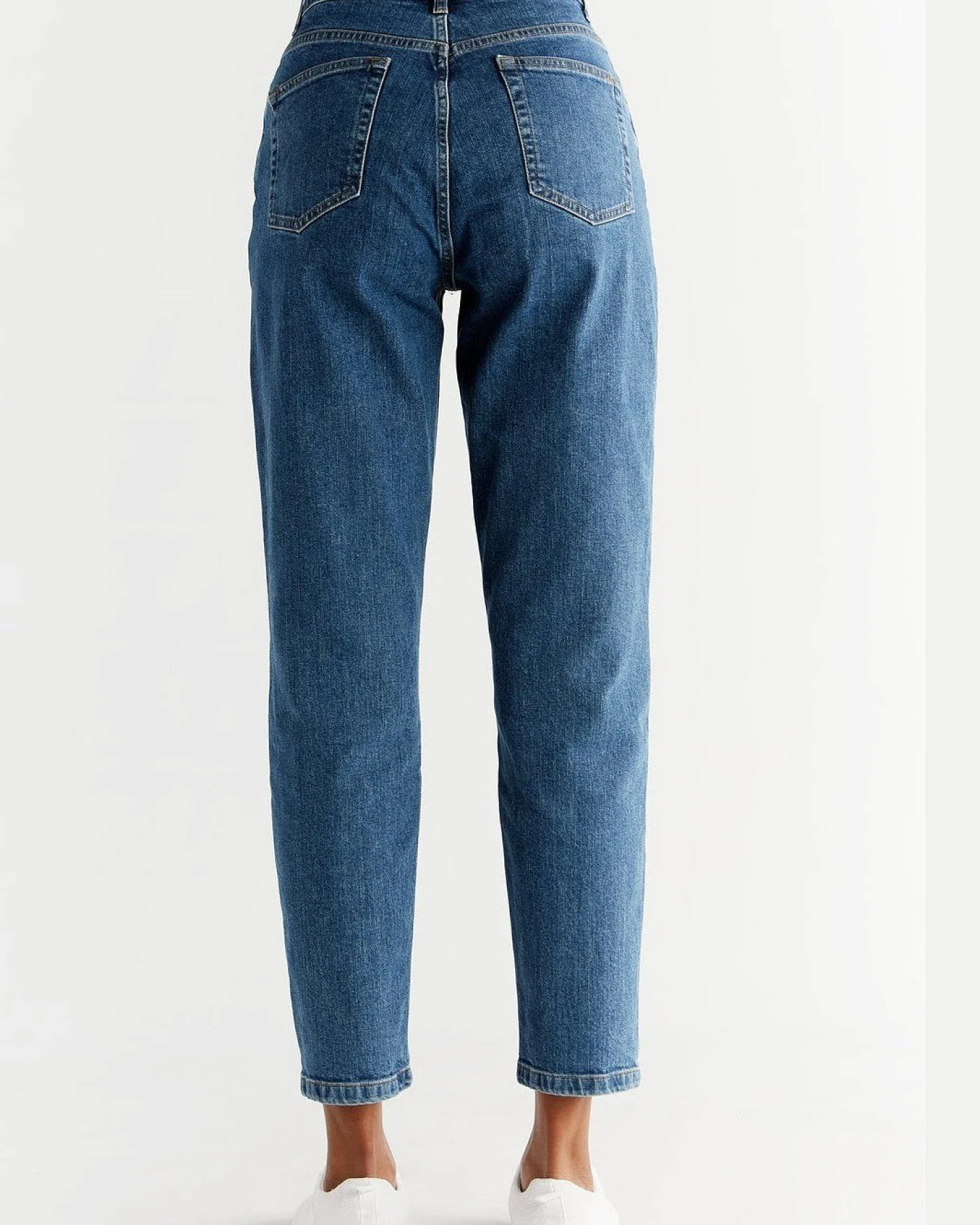 Evermind Damen vegan Jeans Mom Fit Lapis Blau – Ansicht 2