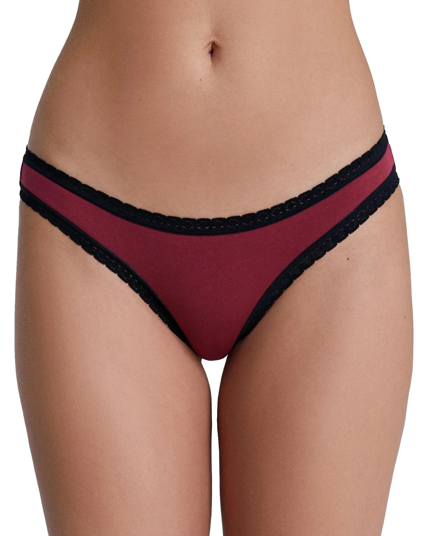 Albero Natur Damen vegan Multipack 6x Slips Mit Spitze Tibetisch Rot – Ansicht 2