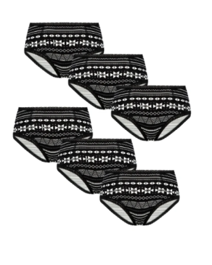 Albero Natur Damen vegan Multipack 6x Hipsters Geometrisch