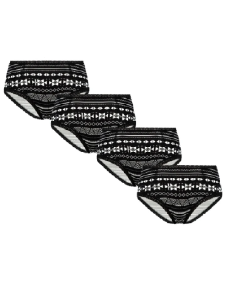 Albero Natur Damen vegan Multipack 4x Hipsters Geometrisch