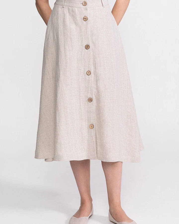 De IONESCU Damen vegan Rock Midi Beige