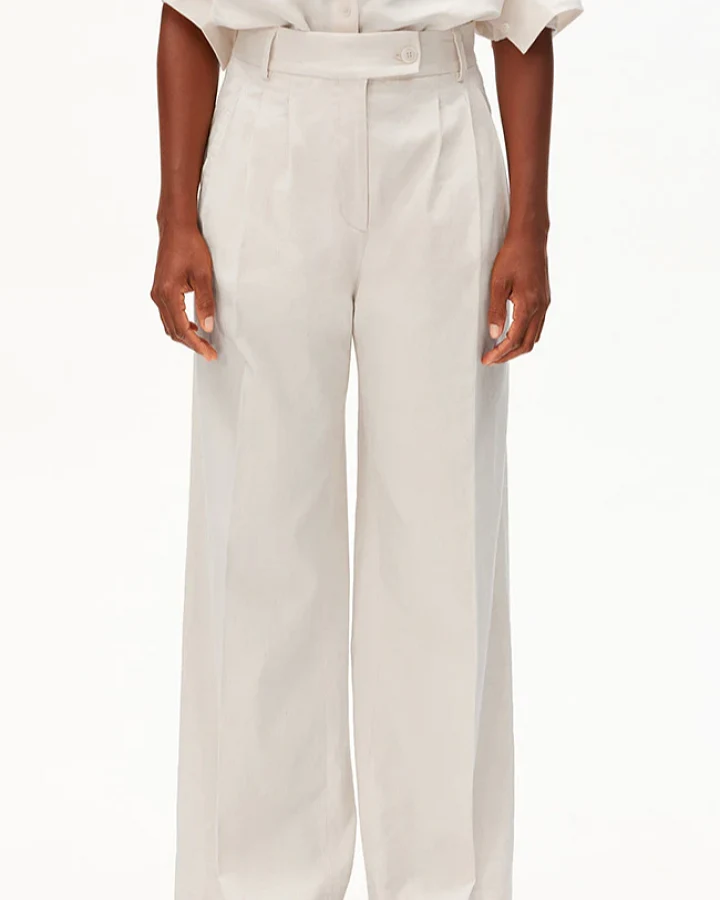 ARMEDANGELS Damen vegan Hose Kaayua Ungefärbt Weiß