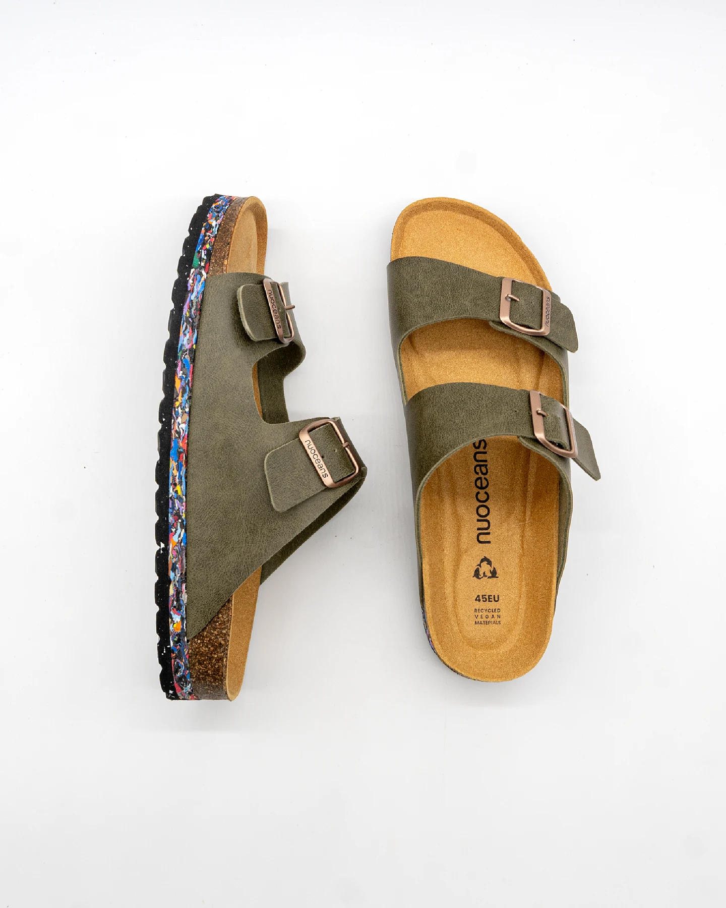 Nuoceans Herren vegan Sandalen Nori Khaki – Ansicht 2