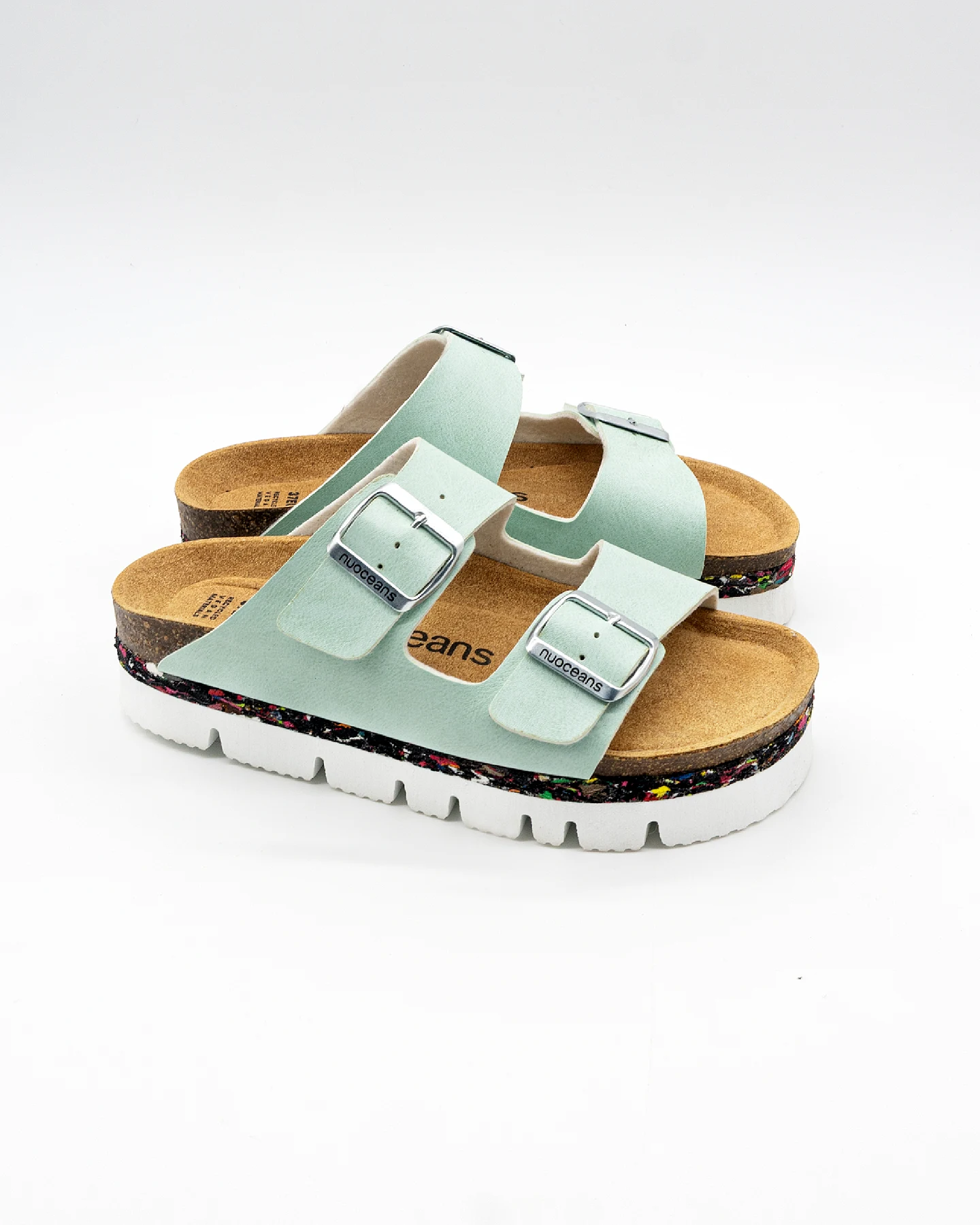 Nuoceans Damen vegan Sandalen Bubbles Aqua Blau – Ansicht 2
