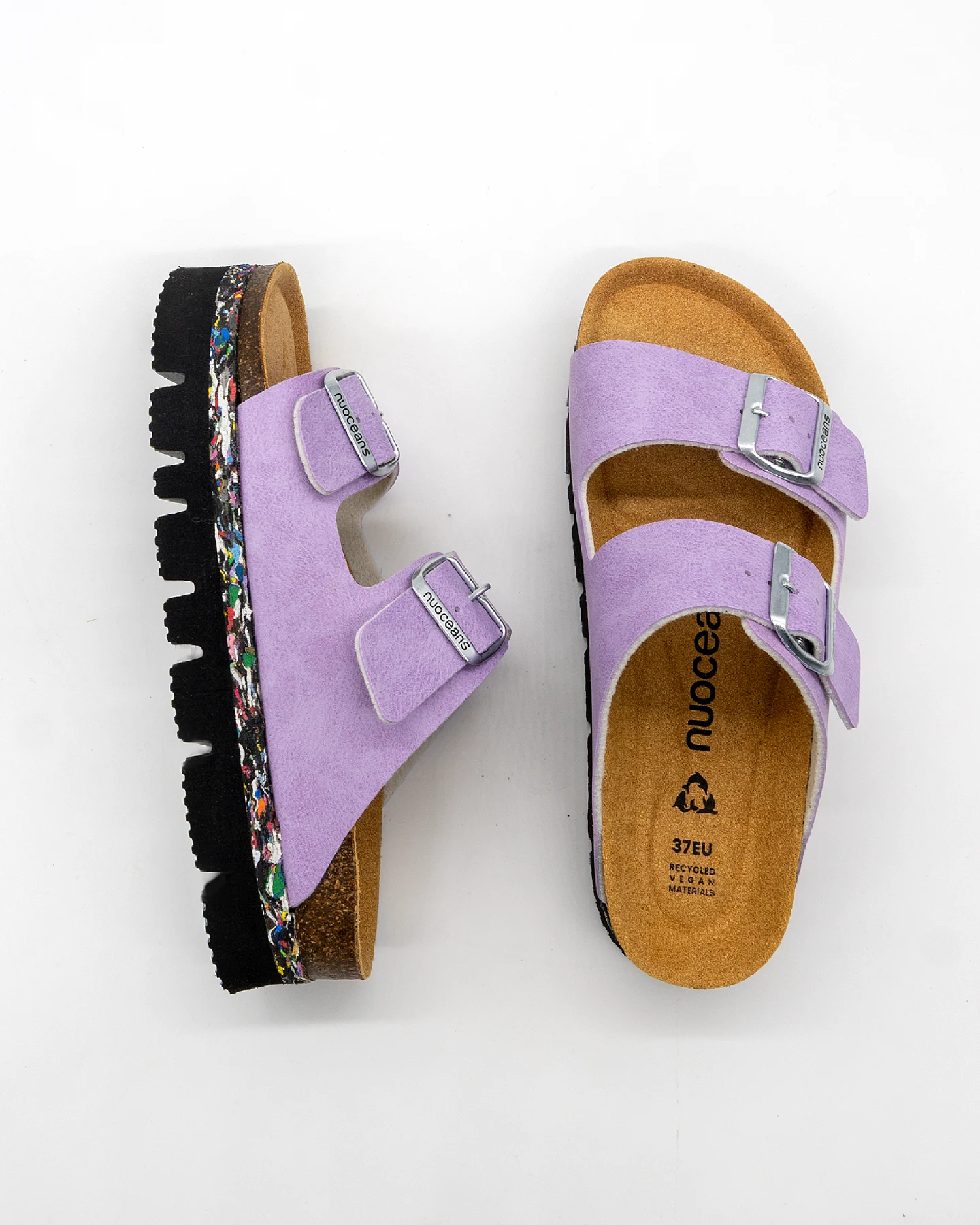 Nuoceans Damen vegan Sandalen Lila Hellviolett – Ansicht 2