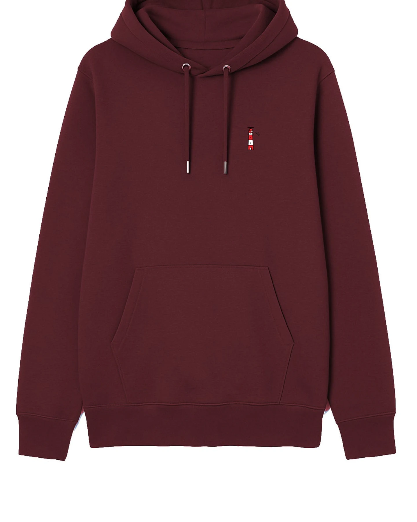 Hafendieb Herren vegan Hoodie Herren Leuchtturm Burgund – Ansicht 2