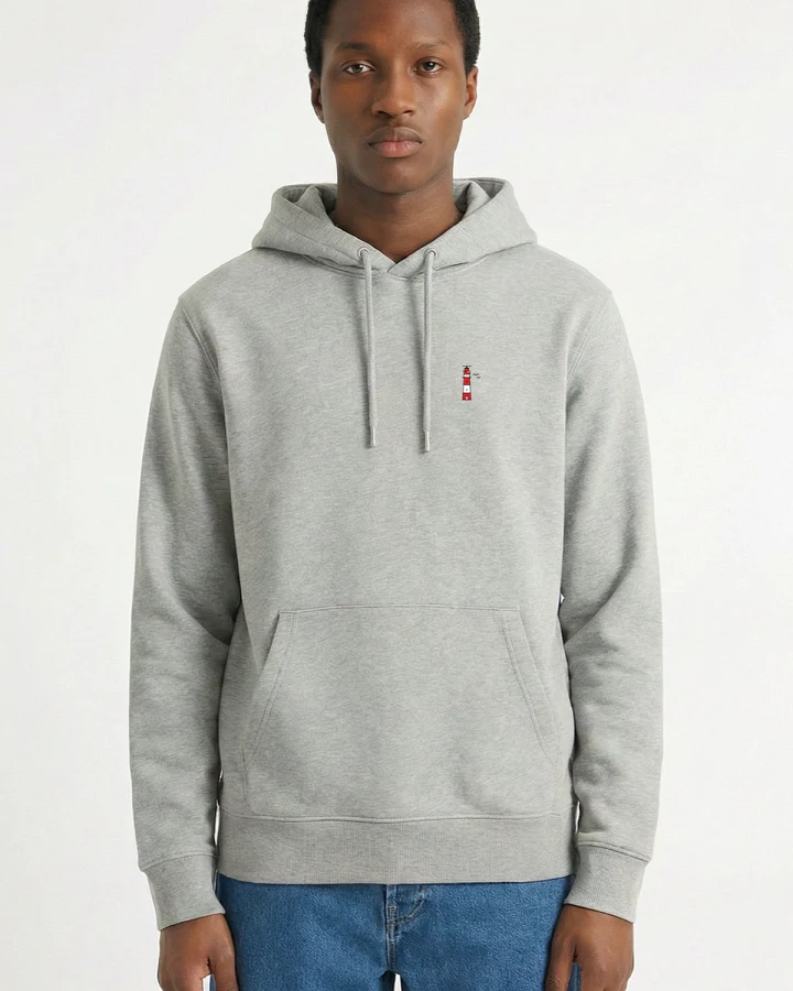 Hafendieb Herren vegan Hoodie Herren Leuchtturm Heather Grey