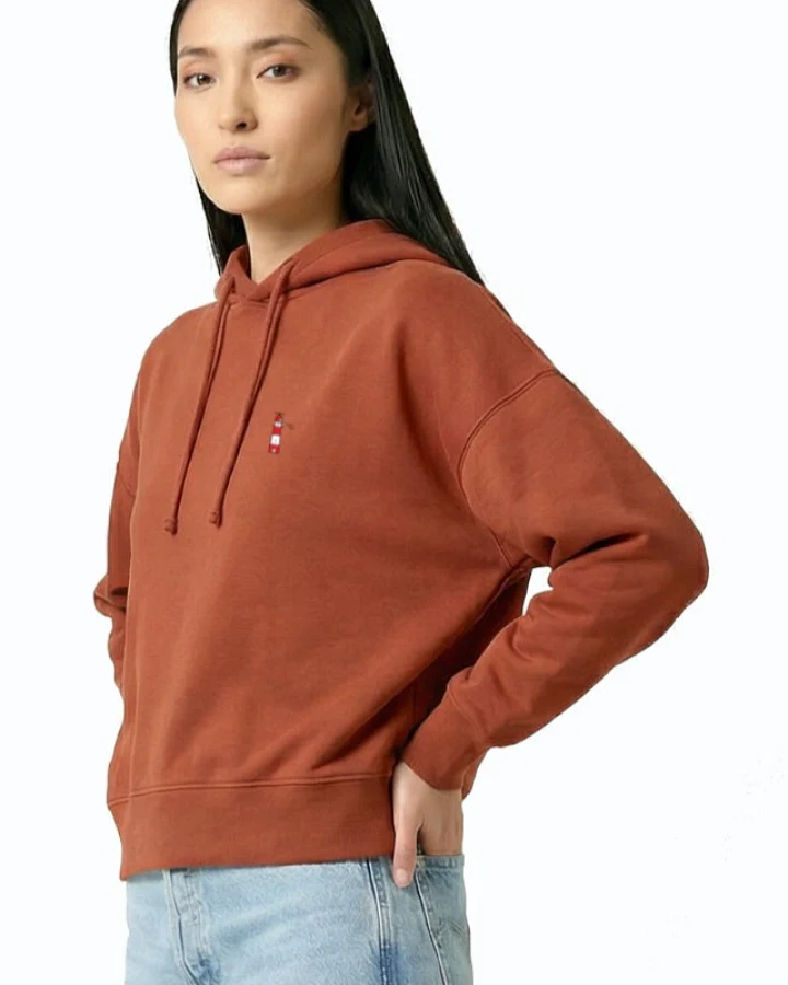 Hafendieb Damen vegan Hoodie Damen Leuchtturm Hellbraun