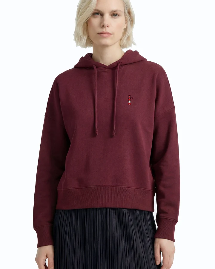 Hafendieb Damen vegan Hoodie Damen Leuchtturm Burgund