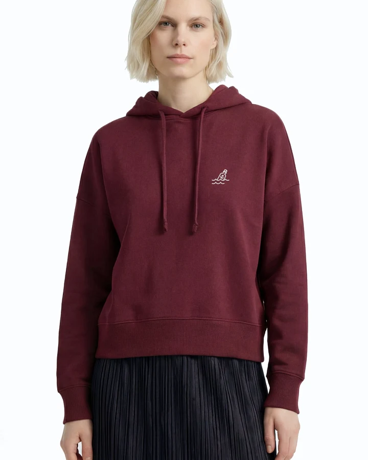 Hafendieb Damen vegan Hoodie Flaschenpost Burgundy