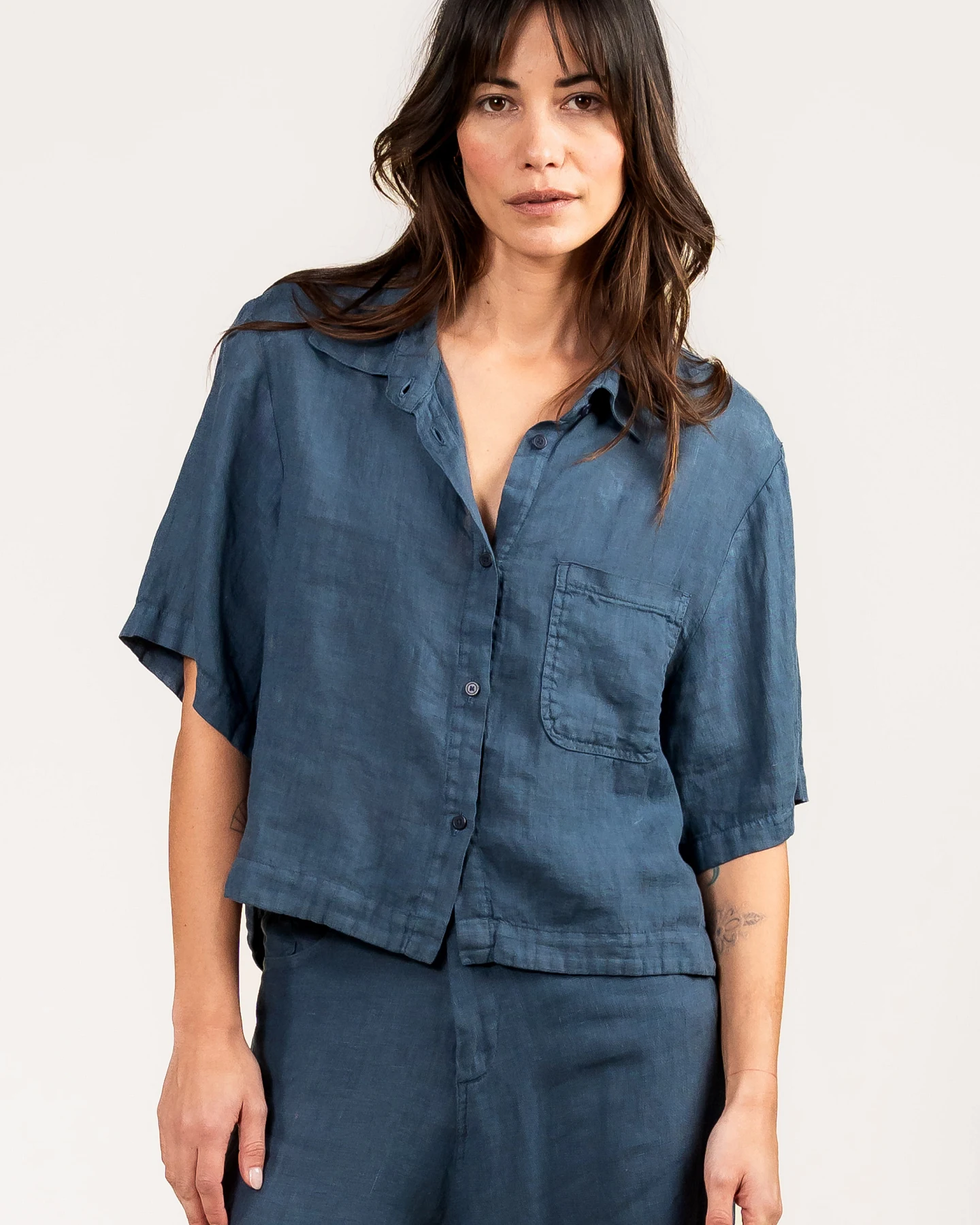 Kuyichi Damen vegan Hemd Liv Vintage Grau – Ansicht 2