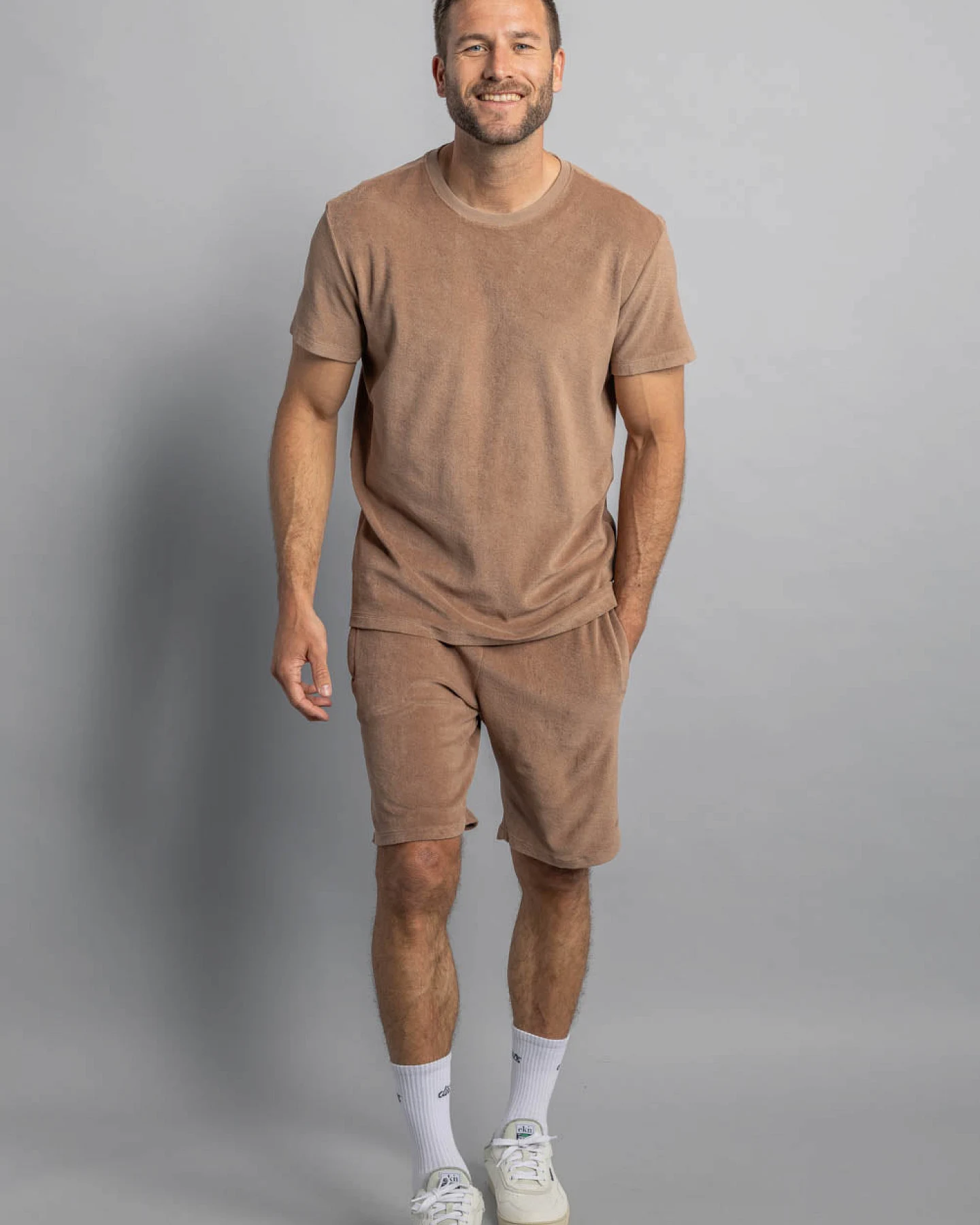 DIRTS Herren vegan Shorts Terry Chocolate Malt – Ansicht 2