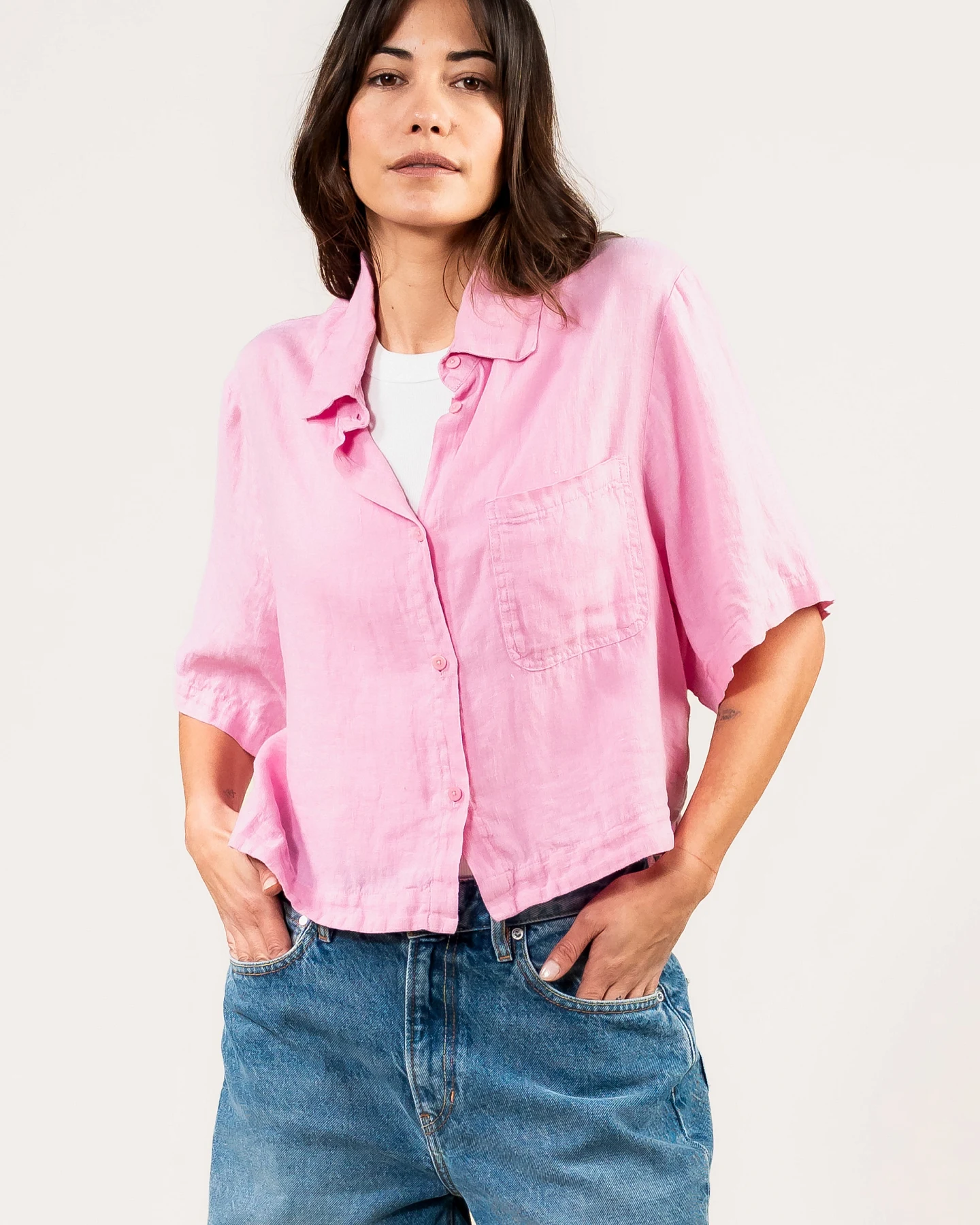 Kuyichi Damen vegan Shirt Liv Staubig Rosa – Ansicht 2