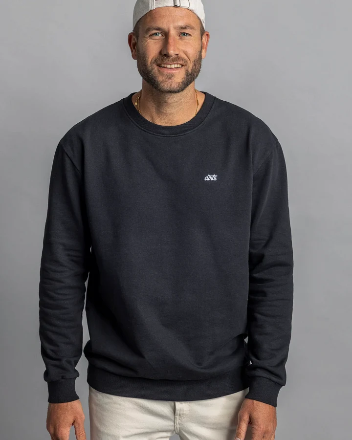 DIRTS Herren vegan Sweatshirt Logo Crewneck Schwarz