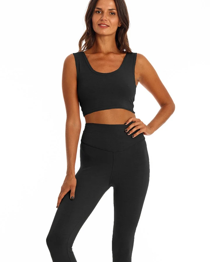 RAVENS VIEW IBIZA Damen vegan Yoga Top Schwarz