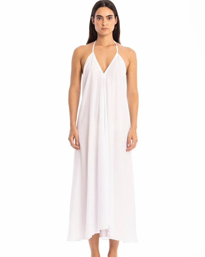 RAVENS VIEW IBIZA Damen vegan Kleid Milena Weiß
