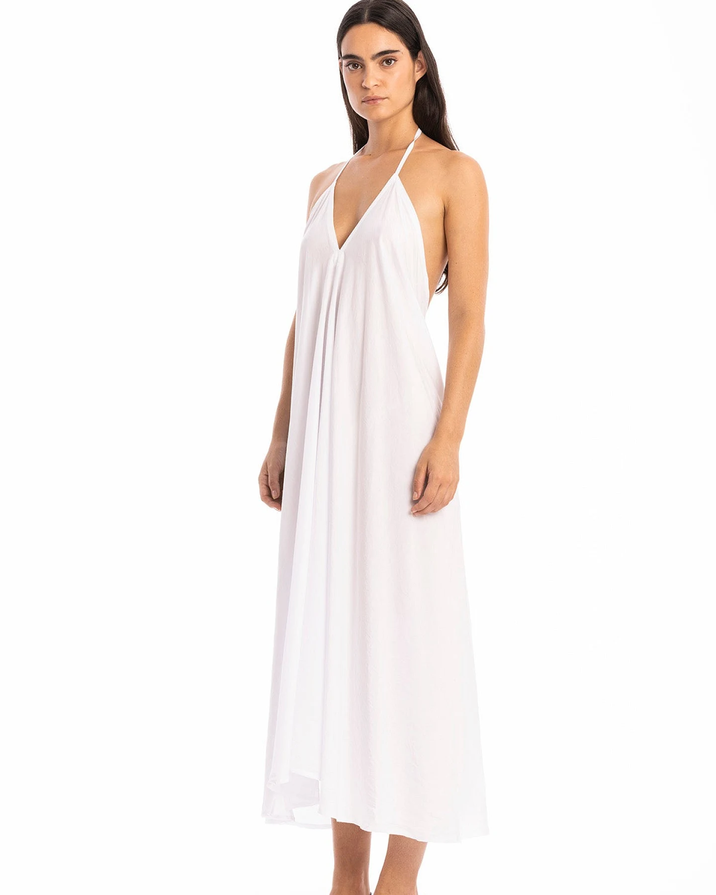RAVENS VIEW IBIZA Damen vegan Kleid Milena Weiß – Ansicht 2