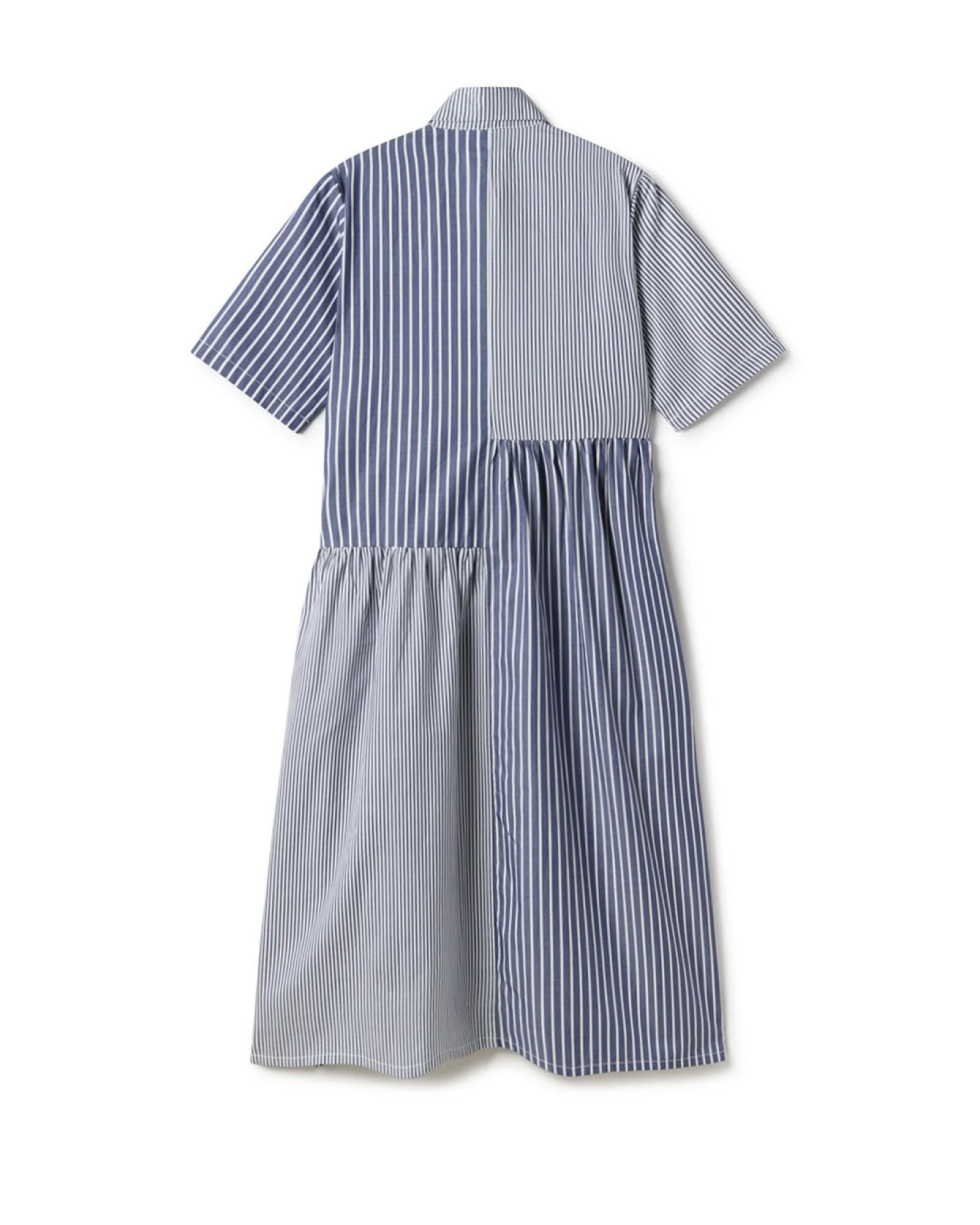 TWOTHIRDS Damen vegan Kleid Ratti Blau Gestreift – Ansicht 2