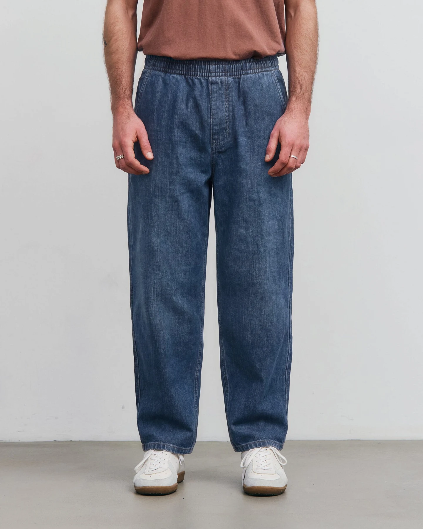 Rotholz Herren vegan Hose Denim Weit Blau – Ansicht 2