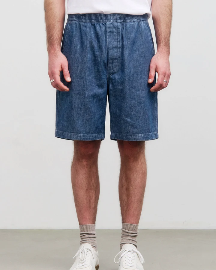 Rotholz Herren vegan Shorts Denim Weit Blau