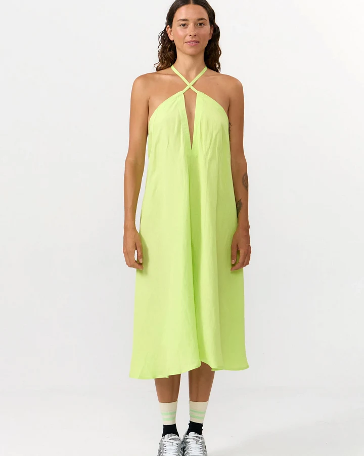 SUITE13LAB Damen vegan Kleid Mp Kurz Apfelgrün