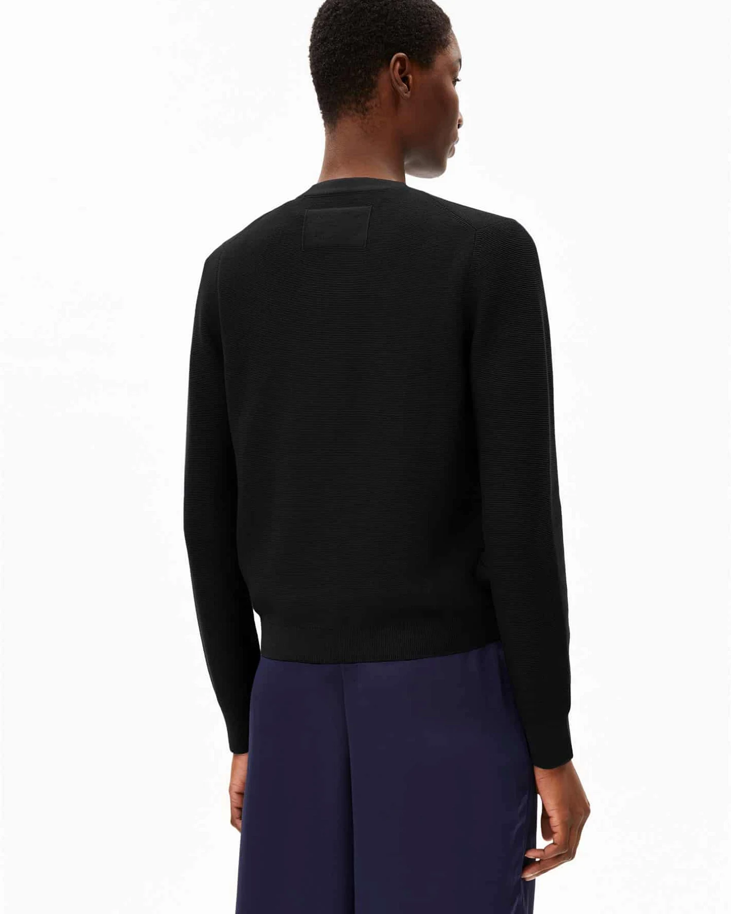 ARMEDANGELS Damen vegan Strickjacke Mental Links Schwarz – Ansicht 2