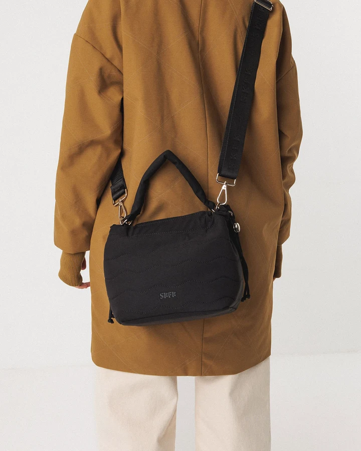 SKFK Damen vegan Umhängetasche Bell Schwarz