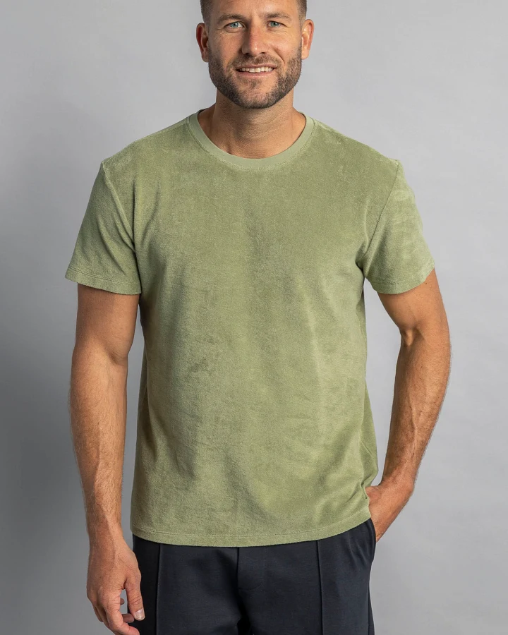 DIRTS Herren vegan T-Shirt Terry Salbei Grün