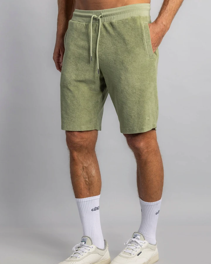 DIRTS Herren vegan Shorts Terry Salbei Grün