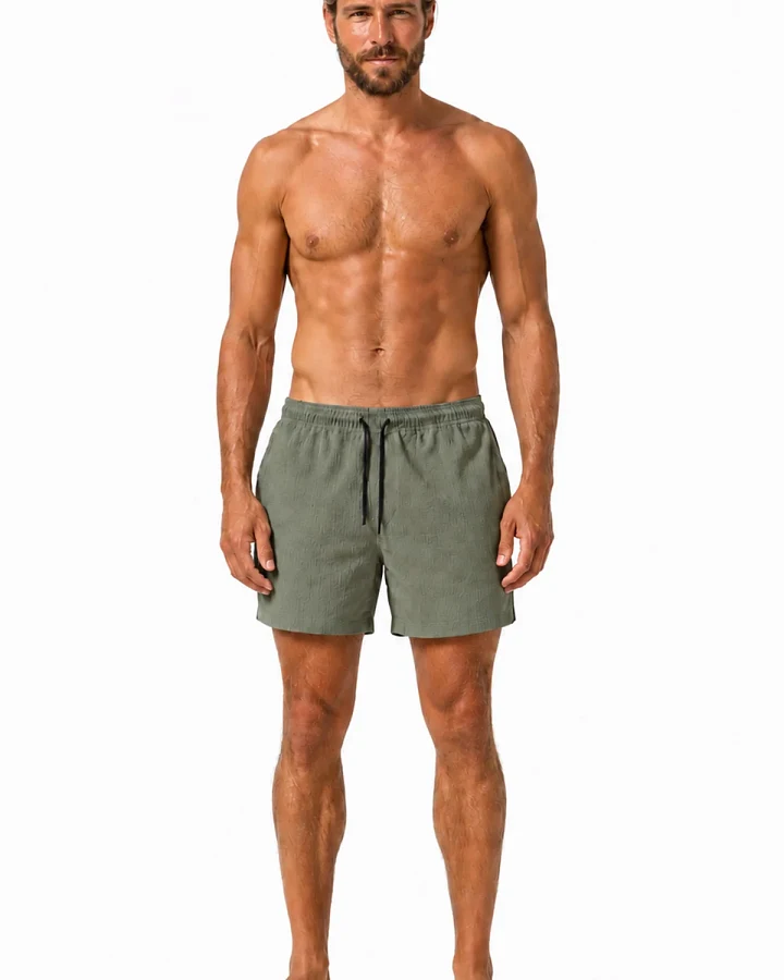 RAVENS VIEW IBIZA Herren vegan Badeshorts Khaki Wave