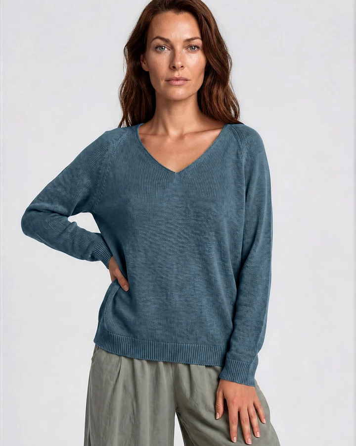 RAVENS VIEW IBIZA Damen vegan Pullover Lana Knit Ocean Blue
