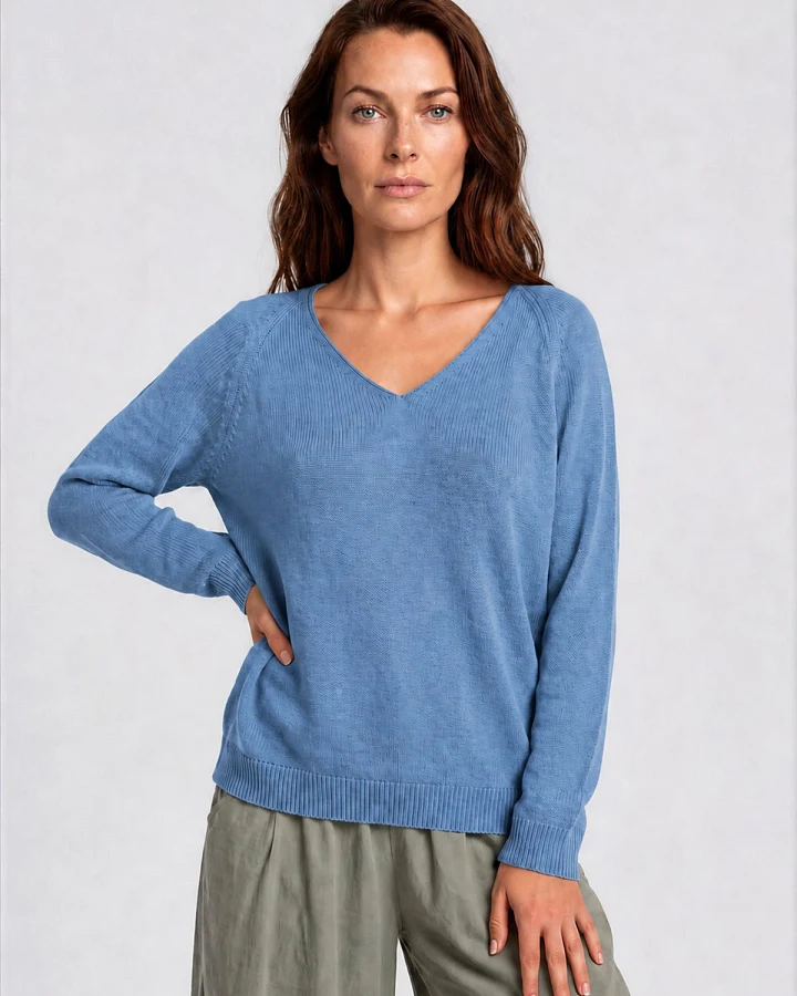 RAVENS VIEW IBIZA Damen vegan Pullover Lana Knit Maui Blau