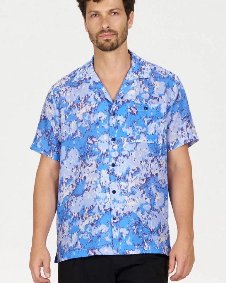 KOMODO Herren vegan Hemd Spindrift Acid Blue
