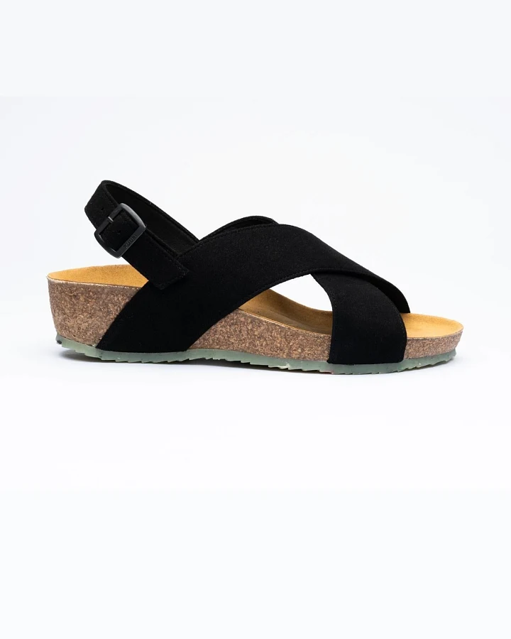Zouri Damen vegan Sandalen See Schwarz