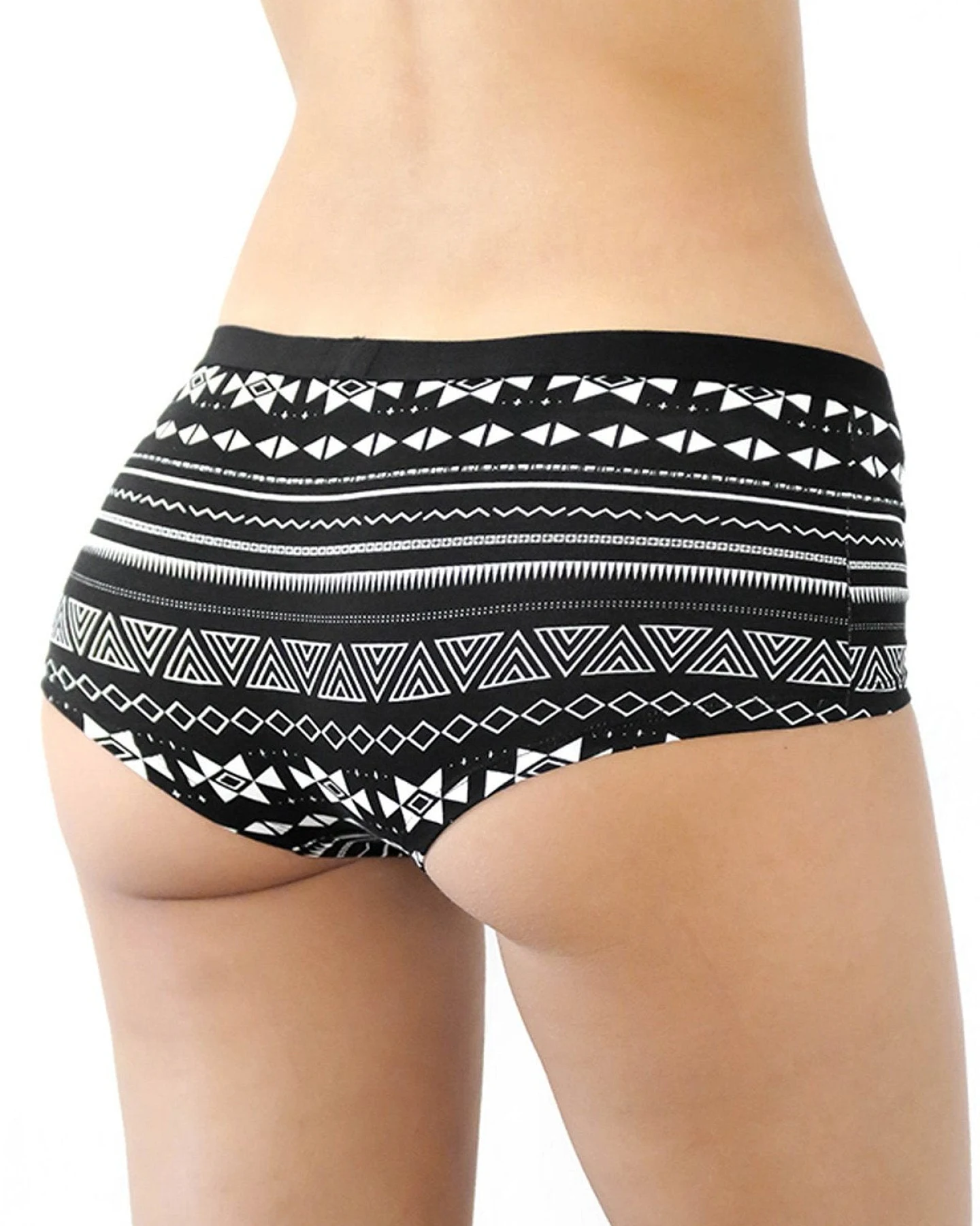 Albero Natur Damen vegan Multipack 4x Slips Boyshorts Schwarz & Weiß – Ansicht 2
