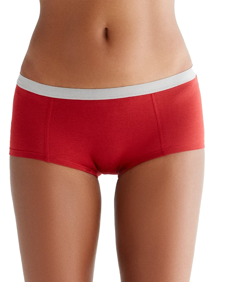 Albero Natur Damen vegan Multipack 6x Slips Boyshorts Rot