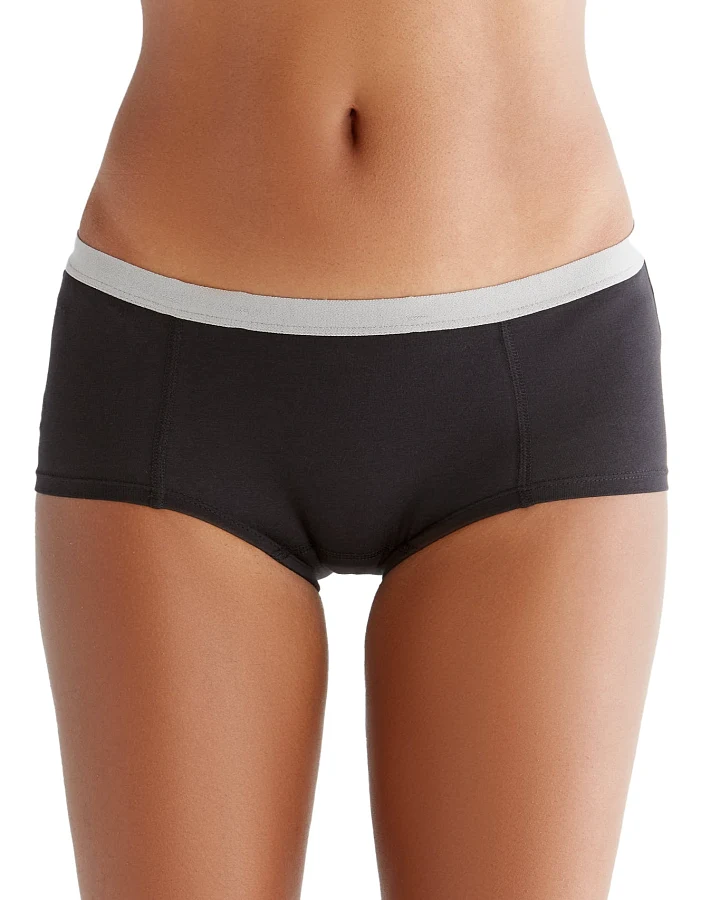 Albero Natur Damen vegan Multipack 6x Slips Boyshorts Schwarz