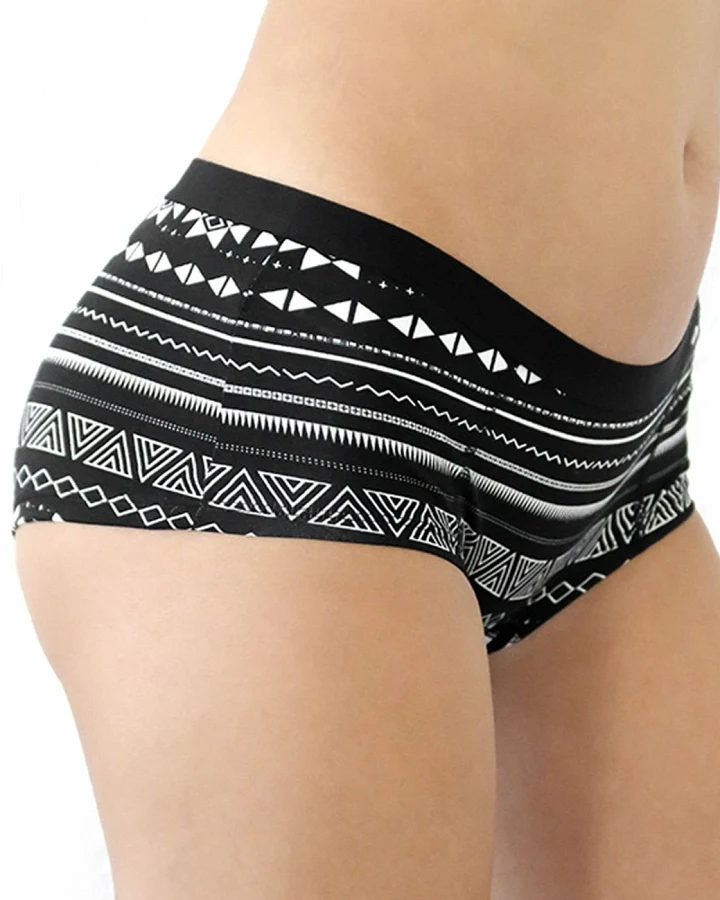 Albero Natur Damen vegan Multipack 6x Slips Boyshorts Schwarz & Weiß