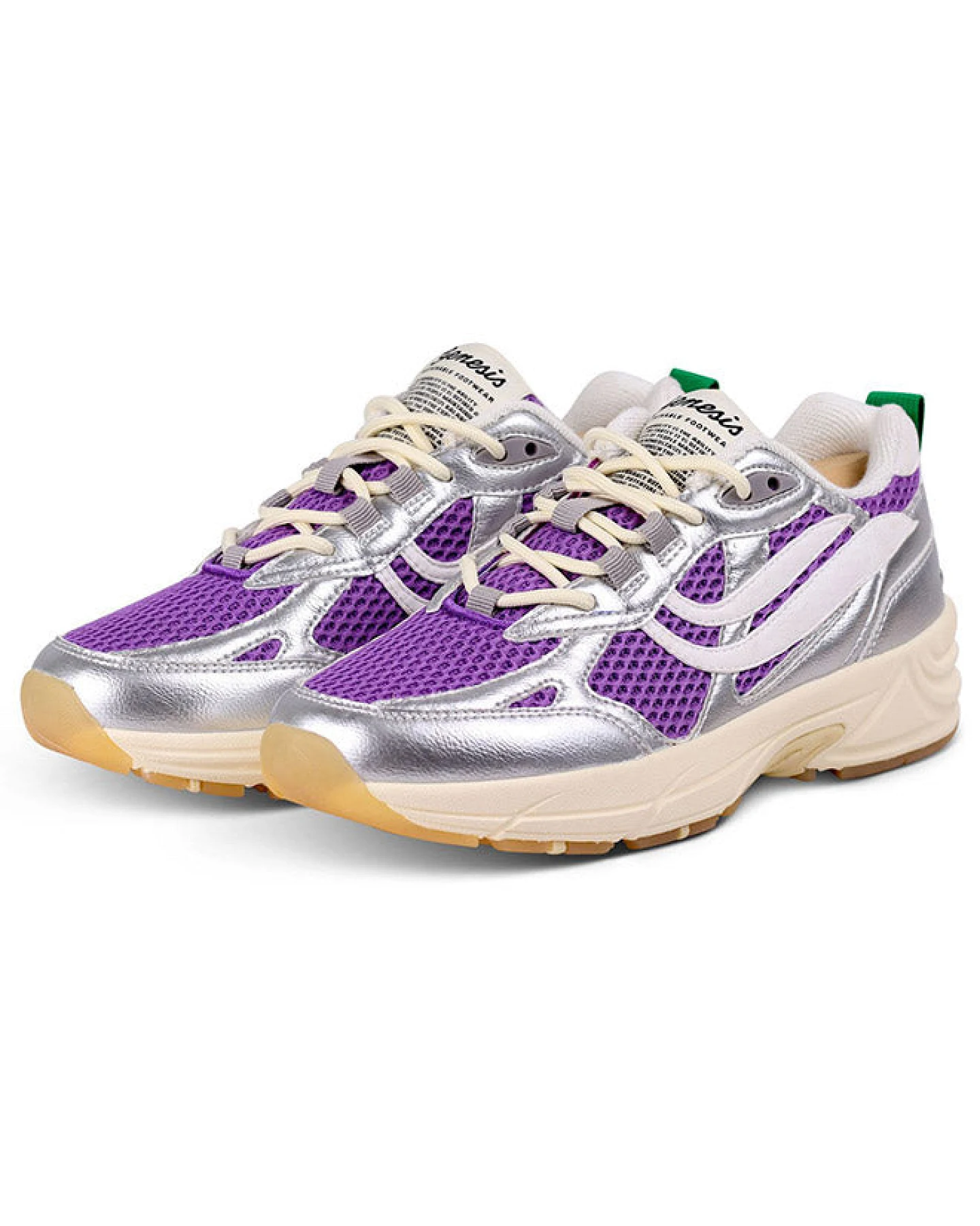 Genesis Damen vegan Sneaker G-Eco 99 Multi Silver Lavender Off White – Ansicht 2