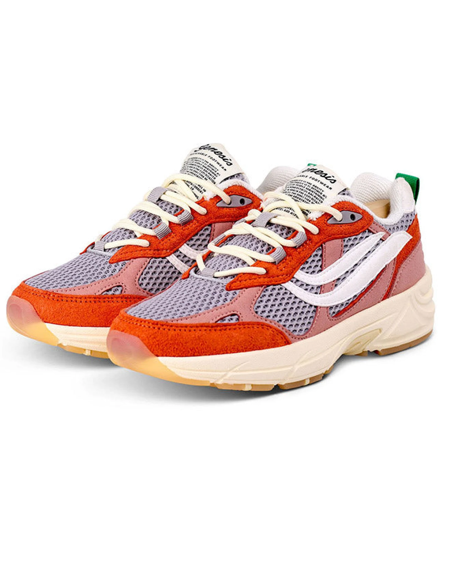 Genesis Damen vegan Sneaker G-Eco 99 Multi Orange Rose Grau – Ansicht 2