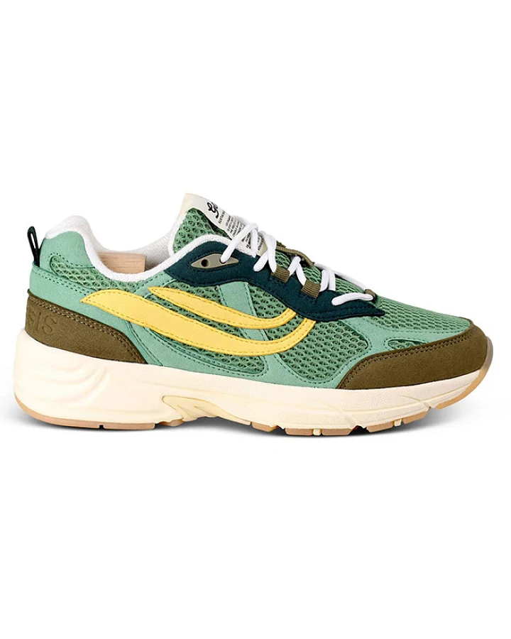 Genesis Herren vegan Sneaker G-Eco 99 Multi Olive Grün Gelb
