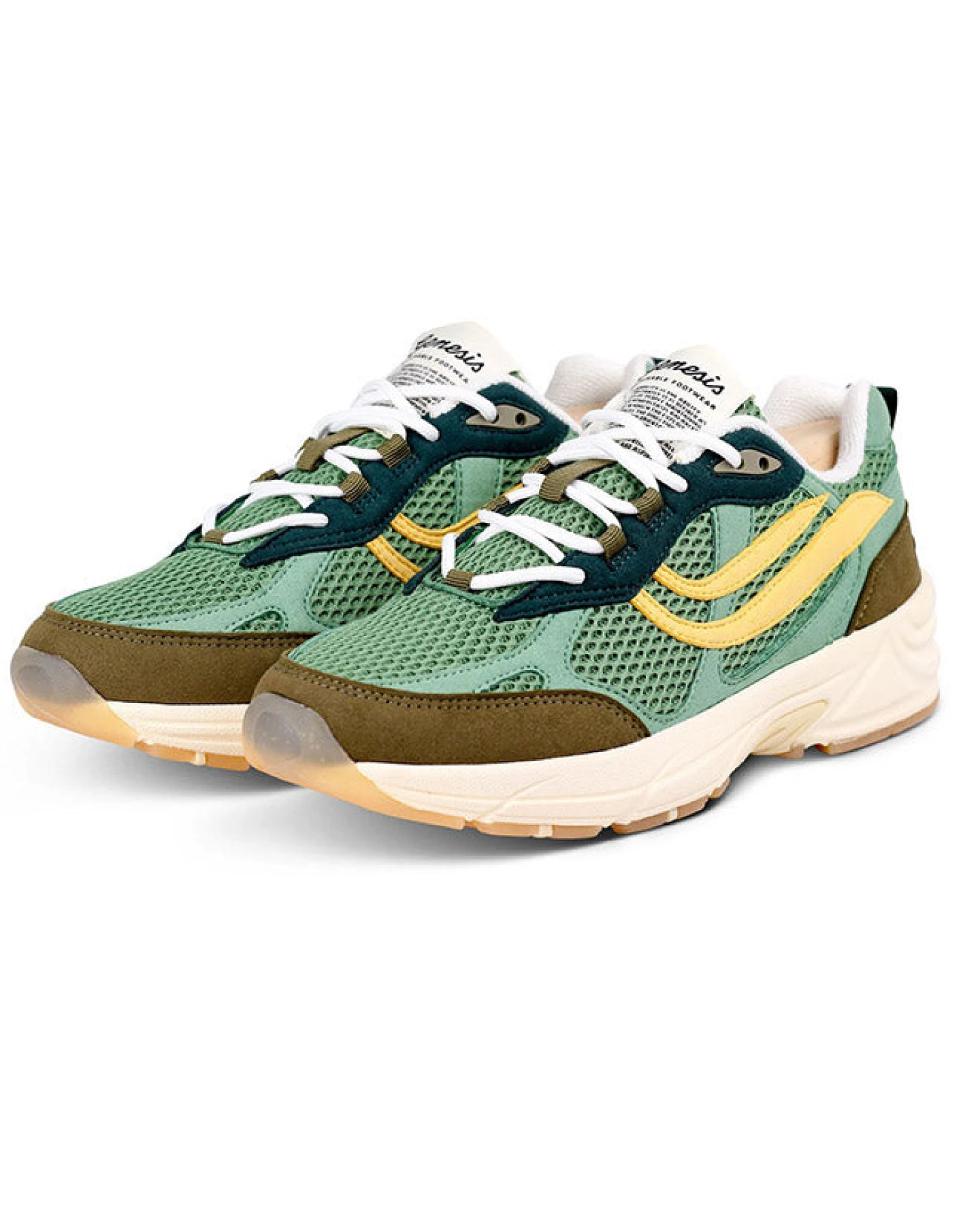Genesis Herren vegan Sneaker G-Eco 99 Multi Olive Grün Gelb – Ansicht 2