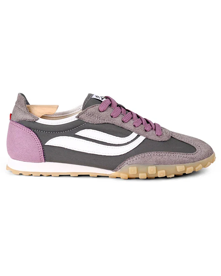 Genesis Damen vegan Sneaker G-Sprint Mesh Grau Lavendel Weiß